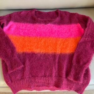 LUISA CERANO sz S soft Mohair Wool sweater colour block long sleeves